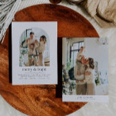 シンプルミニマルなアーチフォトファミリークリスマスカード シーズンカード