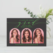 シンプルミニマルなアーチ書道グラード招待状 招待状 (スタンド正面)