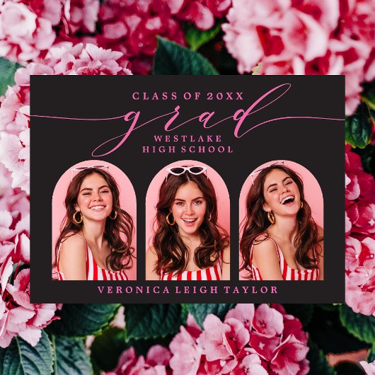 シンプルミニマルなアーチ書道グラード招待状 招待状