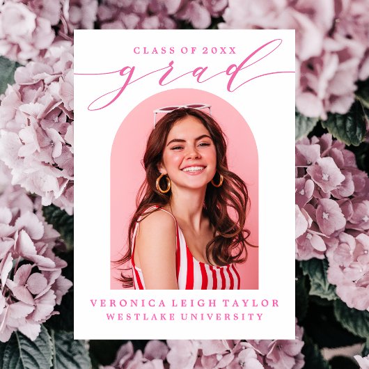 シンプルミニマルなアーチ書道グラード招待状 招待状