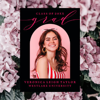 シンプルミニマルなアーチ書道グラード招待状 招待状