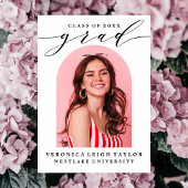 シンプルミニマルなアーチ書道グラード招待状 招待状