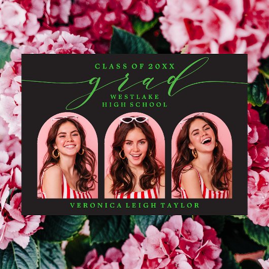 シンプルミニマルなアーチ書道グラード招待状 招待状