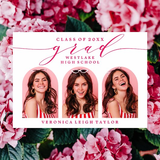 シンプルミニマルなアーチ書道グラード招待状 招待状