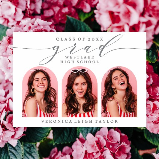 シンプルミニマルなアーチ書道グラード招待状 招待状