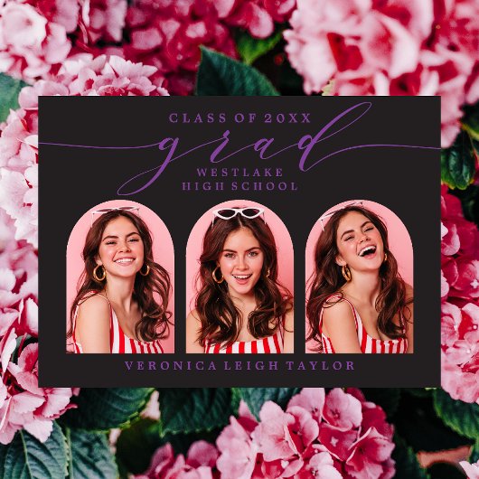 シンプルミニマルなアーチ書道グラード招待状 招待状