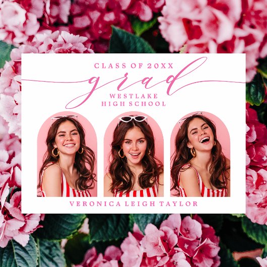 シンプルミニマルなアーチ書道グラード招待状 招待状