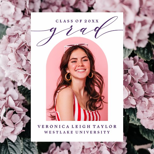 シンプルミニマルなアーチ書道グラード招待状 招待状