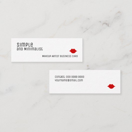 シンプルミニマルなエレガント化粧 スキニー名刺 (正面/裏面)