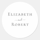 シンプルミニマルなカップルの名結婚前 ラウンドシール (正面)