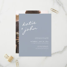 シンプルミニマルなダスティ・ブルー・バーチャル結婚ズ