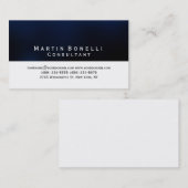 シンプルミニマルなダークブルー白名刺 名刺 (正面/裏面)