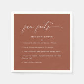 シンプルミニマルなテラコッタおもしろい事実結婚の スタンダードカクテルナプキン (正面)