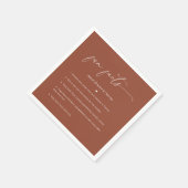 シンプルミニマルなテラコッタおもしろい事実結婚の スタンダードカクテルナプキン (角)