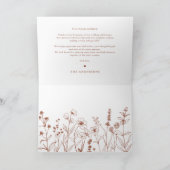 シンプルミニマルなテラコッタワイルドフラワー結婚ズ サンキューカード (内部)