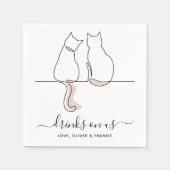 シンプルミニマルなドリンクカスタムオンウス結婚 スタンダードカクテルナプキン (正面)