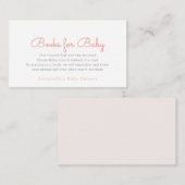 シンプルミニマルなピンクの赤ちゃんシャワーブックリクエスト エンクロージャーカード (正面/裏面)