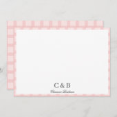 シンプルミニマルなピンクストライプ色 ノートカード (正面/裏面)