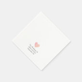 シンプルミニマルなピンクハートラヴ結婚ズ スタンダードカクテルナプキン (角)