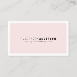 シンプルミニマルなピンク白縁ど名刺 名刺
