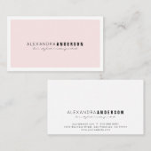 シンプルミニマルなピンク白縁ど名刺 名刺 (正面/裏面)