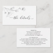 シンプルミニマルなラインアート結婚フローラの詳細 エンクロージャーカード (正面/裏面)