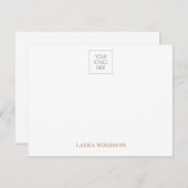 シンプルミニマルなロゴ名金ゴールド型 ノートカード (正面/裏面)