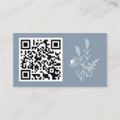 シンプルミニマルなワイルドフラワーダスティブルー結婚ズ エンクロージャーカード (裏面)