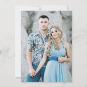 シンプルミニマルなワイルドフラワーダスティブルー結婚ズ 招待状 (裏面)