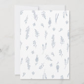 シンプルミニマルなワイルドフラワーダスティブルー結婚ズ 招待状 (裏面)