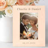 シンプルミニマルな夫婦の名結婚前の日付 レーザー彫刻フレーム