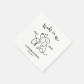 シンプルミニマルな犬の猫の名前ペット結婚ズ スタンダードカクテルナプキン (角)