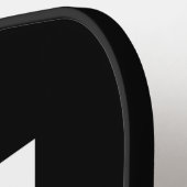 シンプルミニマルな白黒のカスタムロゴ ピックルボールラケット (左詳細)