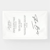 シンプルミニマルな白黒の結婚バー 横断幕 (横)