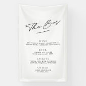 シンプルミニマルな白黒の結婚バー 横断幕 (縦)