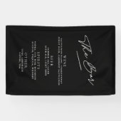 シンプルミニマルな白黒の結婚バー 横断幕 (横)