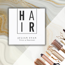 シンプルミニマルな白黒の美容師