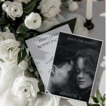 シンプルミニマルな白黒フォトズ結婚ズ