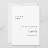 シンプルミニマルな白黒結婚の 招待状 (正面)