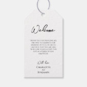 シンプルミニマルな目的地の結婚式へようこそ ギフトタグ (正面)