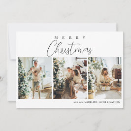 シンプルミニマルな赤い写真コラージクリスマス シーズンカード