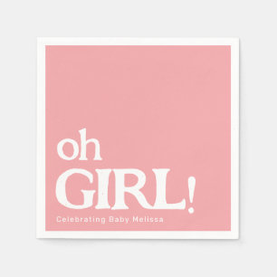 シンプルミニマルな赤ちゃんシャワーピンクああ女の子 スタンダードカクテルナプキン