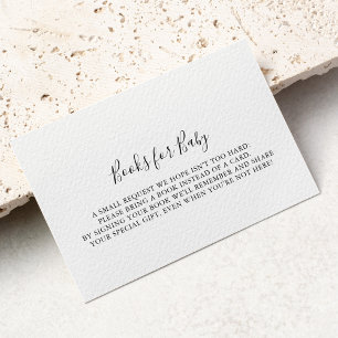 シンプルミニマルな赤ちゃんシャワーブックリクエスト エンクロージャーカード