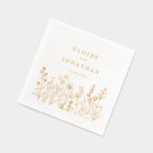 シンプルミニマルな野結婚花金ゴールド 箔ナプキン (左)