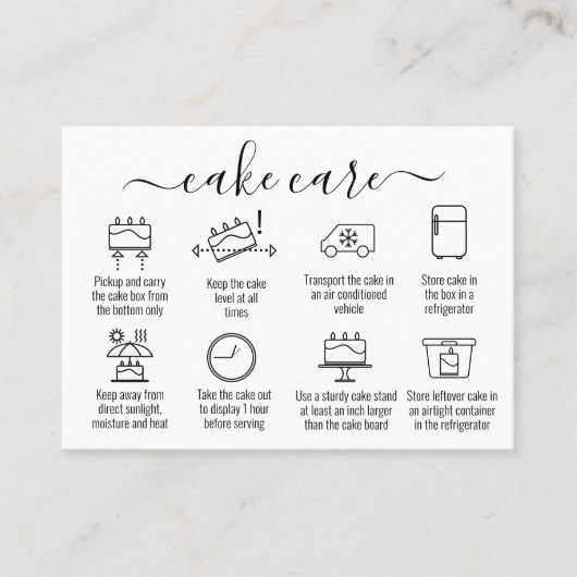 シンプルミニマルのお礼ケーキの指示気に 名刺 (正面)