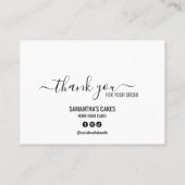 シンプルミニマルのお礼ケーキの指示気に 名刺 (裏面)
