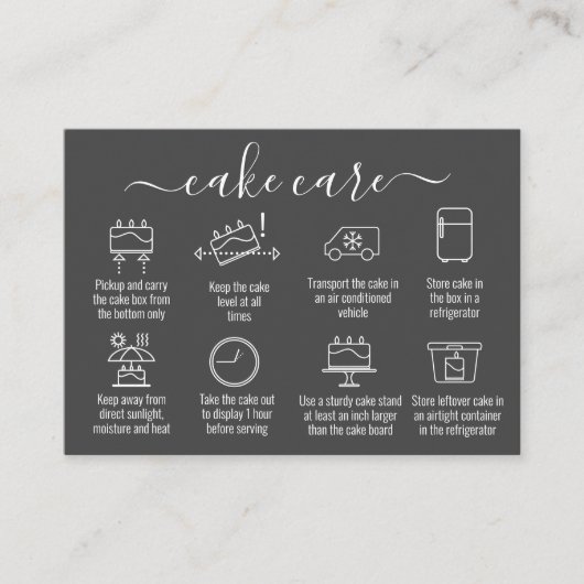 シンプルミニマルのお礼ケーキの指示気に 名刺 (正面)