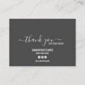 シンプルミニマルのお礼ケーキの指示気に 名刺 (裏面)
