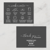 シンプルミニマルのお礼ケーキの指示気に 名刺 (正面/裏面)