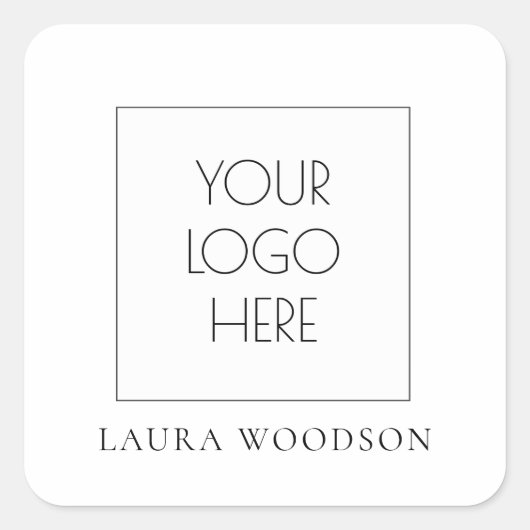 シンプルミニマルのロゴ名 スクエアシール (正面)